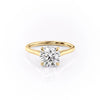 Round Cut Lab Diamond Engagement Ring, Hidden Halo