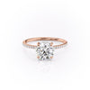 Round Cut Lab Diamond Engagement Ring, Hidden Halo