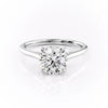 Round Cut Lab Diamond Engagement Ring, Hidden Halo