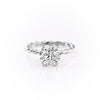 Round Cut Lab Diamond Engagement Ring, Twisted Band With Hidden Halo