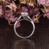 Round Cut Lab Diamond Engagement Ring, Unique Art Deco Design