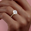 Round Cut Lab Diamond Engagement Ring, Vintage Design