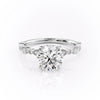 Round Cut Lab Diamond Engagement Ring, Vintage Design
