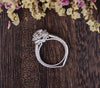 Round Cut Lab Diamond Engagement Ring, Vintage Halo Design