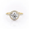 Round Cut Lab Diamond Engagement Ring With Halo