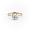Round Cut Lab Diamond Engagement Ring With Hidden Halo