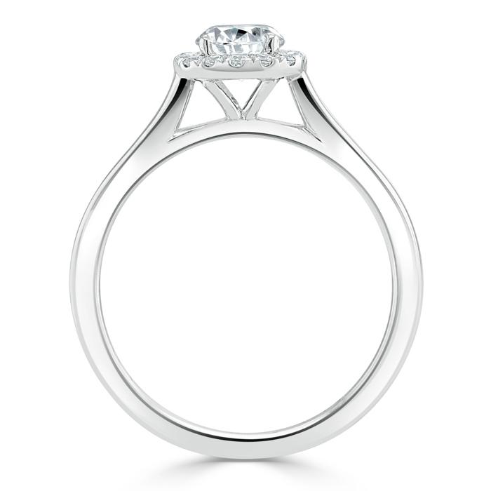 Round Cut Lab Diamond Halo Engagement Ring