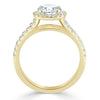 Round Cut Lab Diamond Halo Engagement Ring, Tiffany Style