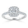 Round Cut Lab Diamond Halo Engagement Ring, Tiffany Style