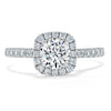 Round Cut Lab Diamond Halo Engagement Ring, Tiffany Style