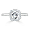Round Cut Lab Diamond Halo Engagement Ring