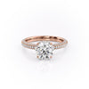 Round Cut Lab Diamond Pavé Set Shoulders With Hidden Halo