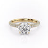 Round Cut Lab Diamond Pavé Set Shoulders With Hidden Halo