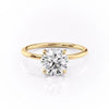 Round Cut Lab Diamond Ring, Hidden Halo Design