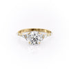 Round Cut Lab Diamond Shoulder Set Ring Vintage Design