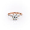 Round Cut Lab Diamond Shoulder Set Ring With Block Halo