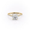 Round Cut Lab Diamond Shoulder Set Ring With Hidden Halo