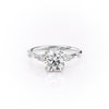 Round Cut Lab Diamond Shoulder Set Ring With Hidden Halo