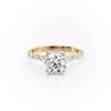 Round Cut Lab Diamond Shoulder Set Ring With Hidden Halo