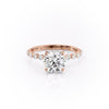 Round Cut Lab Diamond Shoulder Set Ring With Hidden Halo