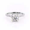 Round Cut Lab Diamond Shoulder Set Ring With Hidden Halo