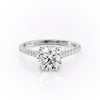 Round Cut Lab Diamond Shoulder Set Ring With Hidden Halo