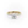 Round Cut Lab Diamond Stone Set Shoulders With Hidden Halo
