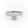 Round Cut Lab Diamond Stone Set Shoulders With Hidden Halo