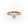 Round Cut Lab Diamond Stone Set Shoulders With Milgrain Edge