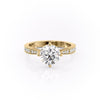 Round Cut Lab Diamond Stone Set Shoulders With Milgrain Edge