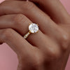 Round Cut Lab Diamond Stone Set Shoulders With Milgrain Edge