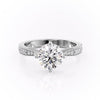 Round Cut Lab Diamond Stone Set Shoulders With Milgrain Edge