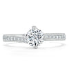 Round Cut Lab Diamond Twist Engagement Ring, Classic Style