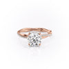 Round Cut Lab Diamond Twisted Shoulder Set Ring With Hidden Halo