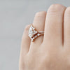 Vintage Style Bridal Ring Set, Pear Cut Center Stone