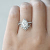 Vintage Style Bridal Ring Set, Pear Cut Center Stone