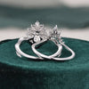 Vintage Style Bridal Ring Set, Pear Cut Center Stone